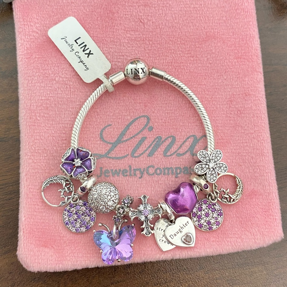 Linx Snake Chain Bracelet with Religious Daughter Themed Charms